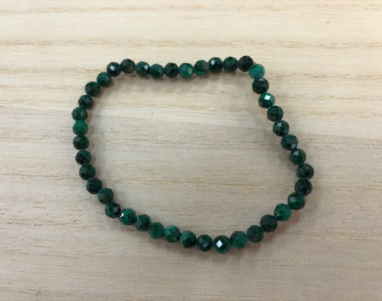 Pulsera Malaquita bola facetada